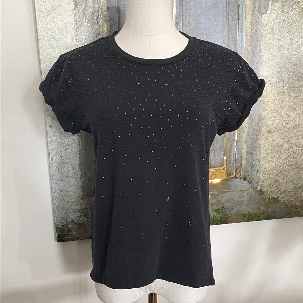 All Saints Black Studded Women's Top US 2
